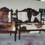 Vintage chair with cow hide